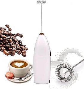 YBVABE Milk Frother Handheld | Matcha Whisk with High Powered Improved | Coffee Stirrer for Froth | Mini Whisk Electric Chocolate Shaker | Drink Mixer for Cappuccino, Frother Aerolatte (White&Coffee)