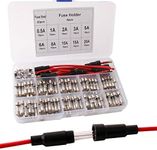 QitinDasen 150Pcs Professional 5 X 20mm Car Glass Tube Fuses, Fast Blow Glass Fuses Set, Quick Blow Glass Tube Fuse with 20Pcs Fuse Seat and 5Pcs Inline Screw Type Fuse Holder