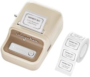 NIIMBOT B21 Label Maker, Thermal Label Printer, Portable Inkless Label Makers for Home/Office/Business, with 1 Pack 50x30mm White Label, Compatible with iOS & Android, (White)