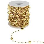 Belle Vous Christmas Bead Garlands (3 Pack) - 10m Gold, Red and Silver Xmas Bead Chains for Table Decorations and Christmas Tree Decorations, Jewellery Making, DIY Art & Craft & Party Decor (Set 2)