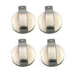 xutong Gas Stove Knob, 4 PCS Metal 6mm Silver Gas Stove Control Knobs Adaptors Oven Switch Cooking Surface Control Locks