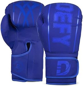 DEFY Boxing Gloves for Men & Women - Premium Quality Synthetic Leather Boxing Gloves for Training - Perfect for Punching Heavy Bags, Sparring, & Fighting Gloves (Blue, 12oz)