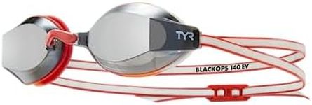 TYR Blackops 140 EV Racing Mirrored Swim Goggles Junior Fit, Silver/Red