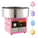 Candy Floss Machine 0-300°C, 1000W Cotton Candy Machine Commercial with Stainless Steel Bowl, Sugar Scoop, Pink Candy Floss Makers for Kids, Home, Birthday, Parties, Festival, Carnival, Candy Machin