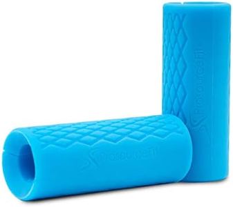 ProsourceFit Thick Grips for Dumbbell and Barbell, 1.9-in Axle Bar Adapter for Weightlifting and Strength Training (Blue)
