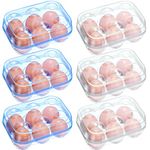 6 Pieces 6 Grid Egg Container for Refrigerator Egg Carton Plastic Egg Storage Box Refrigerator Crisper Egg Protection Box Egg Holder Egg Keeper Portable Egg Carriage for Tray Camping Travel