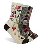 EnerWear 4P 86% Merino Wool Women's Outdoor Hiking Trail Crew Sock(US Shoe Size 4-10, Wine/Brown/Multi)