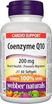 Webber Naturals Coenzyme Q10 (CoQ10) 200mg, High Potency Antioxidant, Non-GMO, Gluten Free, 60 softgels, for Heart Health and Cellular Energy Production