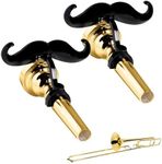 (2 Pack) Clip On Mustache for Trombone with Protective Case - Durable Trombone Mustache with Firm Shank Grips, Easy Trombone Mouthpiece Add-on for Fun Shows, Ideal Trombone Accessories