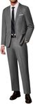 COOFANDY Men Suits Classic Fit 2 Piece Dress Suit Set Wedding Tuxedo Blazer Suit Jacket Pants for Dinner Prom Party Grey