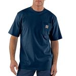 Carhartt Men's Workwear Pocket Short Sleeve T-Shirt Original Fit K87,Navy,2X-Large