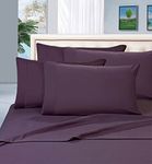 Elegant Comfort Wrinkle Resistant Luxury 4-Piece Bed Sheet Set - 1500 Premier Hotel Quality Silky Soft #1 Rated Sheet Set - Twin, Eggplant Purple