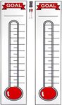 Goal Setting Chart, Fundraising Thermometer, 2 Pack, Dry Erase, Reusable, Magnetic for Easy Use. Plus “50 Ways to Raise $1,000” eBook.