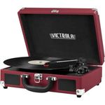 Victrola Vintage 3-Speed Bluetooth Suitcase Turntable with Speakers, Marsala