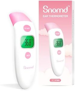 Snomd Termómetro Digital Frente y Oído, Multifunción 2 en 1 Termómetro Bebés Adultos, con lectura instantánea, alarma de fiebre, pantalla LCD, conmutador °C/°F