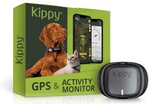 Kippy - GPS Pet Tracker Collar Evo - Health and Activity Tracker – Satellite Dog and Cat Tracker for Collar - Waterproof Dog Tracker GPS - Locator with Instant Alerts and LED - Grey