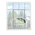 Auptiz Fly Screen Window, Adjustable Window Screen, with Zip Opening, 120 x 120 cm, Insect Protection, Prevents Insects/Flies/Mosquitoes from Entering the Room, White, Replacement