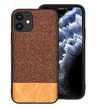 Kapa Soft Fabric & Leather Hybrid Protective Case Cover for Apple iPhone 11 (6.1) (Brown)