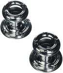 Ribbon And Reed Door Set With Round Brass Knobs Double Dummy In Polished Chrome. Old Door Knobs.