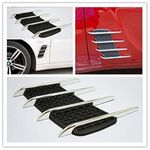 Zimba Decorative 4 Chrome Duct Racing Side Vent Grill Black For Cars