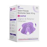 Castus Retainer & Aligner Cleaner Tablets (90 Pack) | Doctor Recommended | Sanitizes & Removes Stains | Antimicrobial Cleaning for Retainers, Aligners & Mouthguards | Daily Oral Appliance Care