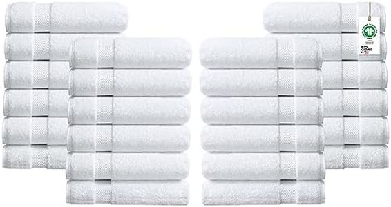 Delara 100% Organic Cotton Towels 650 GSM Plush Feather Touch Quick Dry Hand Towel, Pack of 24 GOTS Certified, Oeko-Tex Green Certified, Organic Cotton Hand Towel, 20"X30"
