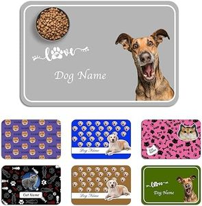 Custom Dog Food Mat Personalized Waterproof Dog Cat Bowl Mat for Food and Water with Photo, Portable Synthetic Leather Pet Placemat - Rectangle