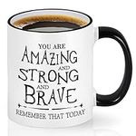 Cabtnca Inspirational Coffee Mug, You're Amazing And Strong And Brave, Strong Women Gifts, Inspirational Gifts for Men, Inspirational Mugs for Women, Encouragement Thank You Gifts for Men, 11Oz