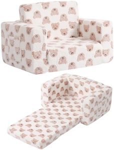 Givjoy Toddler Chair Kids Couch, 2-in-1 Comfy Armchair with Removable and Washable Cover Carrying Handle, Convertible Reading Chair Toddler Couch for Girls and Boys