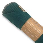 Yogabum Grip Dot Yoga Mat Towels | Non-Slip | Eco Yoga Towel (Dark Teal)