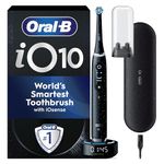 Oral-B iO10 Electric Toothbrushes For Adults, Gifts For Women / Men, 1 Handle, 1 Ultimate Clean Toothbrush Head, Charging Travel Case, 7 Modes, 2 Pin UK Plug, Cosmic Black, Oral B IO Toothbrush