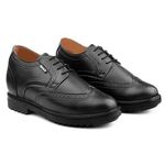 YUVRATO BAXI Men's 3.5 Inch Hidden Height Increasing Synthetic Leather Material Black Formal Laceup Brogue Shoes.- 8 UK