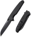 EMHTiii D2 Steel Folding Pocket Knife with Reversible Clip: 3.14" Black Sheepsfoot Blade, Liner Lock, G10 Handle, Small EDC Flipper Knives Camping Tool for Man & Women