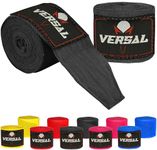 VERSAL Boxing Hand Wraps 4-Meter Inner Gloves Bandages Wrist Support Wraps Under Mitts Knuckle Fist Protector MMA Muay Thai Kickboxing Handwraps for Martial Arts Training Gym Workout (Black)