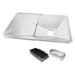 Utheer Universal Grease Tray with Catch Pan and Foil Liner for 2/3/4 Burner Gas Grill Models, Drip Tray Pan for Nexgrill, Dynaglo, Charbroil, Kenmore, Expert Grill 10Pcs Aluminum Liner (15''-25.5'')