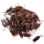 OJYUDD 100PCS Prank Fake Roaches, Favorite Trick Joke Toys Look Real, Scary Insects Realistic Plastic Bugs, Novelty Cockroach for Party, Christmas, Halloween