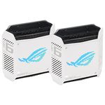 ASUS ROG Rapture GT6 Tri-Band WiFi 6 Mesh System [2Pack] – for home & gaming, smart antenna, covers up to 5,800sq ft, triple-level game acceleration, free internet security, 2.5G Ethernet port, White