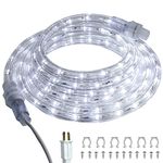 FOEERS LED Rope Lights,10FT LED Tube Lights with Plug in,Outdoor Fairy Lights for Garden Deck Patio Camping Christmas Decoration(White)