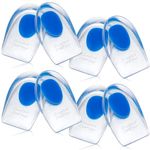 4 Pairs Gel Heel Cups from Wonderwin, Shoe Inserts for Plantar Fasciitis, Sore Heel, Heel Pain, Heal Dry Cracked Heels, Achilles Tendinitis, Heel Lift Inserts ( Large)-One Style