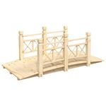 vidaXL Solid Spruce Wood Garden Bridge with Railings - Rustic Outdoor Decor with Sturdy Wooden Frame and Easy Assembly - Ideal for Gardens, Farms, and Courtyards - Maximum Load 180 kg