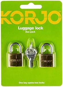 Korjo Luggage Duo Locks, Includes 2 20mm Brass Travel Locks