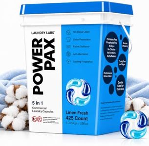 PowerPax 5-in-1 Commercial Laundry Detergent Capsules, Linen Fresh, 425 Capsules – Stain Remover, Odor Eliminator, Color Booster, Fabric Softener for Effective Everyday Cleaning