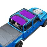 Coverspec JT Top Sun Shade Roof Compatible with Jeep Gladiator JT (2018-Current) 4 Door Jeep Sunshade Top Sunroof Bikini Cover- Blocks UV, Wind, Noise - Purple Mesh for Front & Rear (2 pcs)