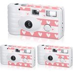 3 Pack Disposable Camera for Wedding Simple Use Color Film Camera with Flash Disposable Cameras One Time Camera for Gathering Wedding Travel Party Supply (White)