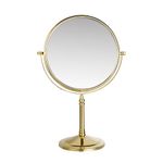 Plantex Premium Brass Magnifying Mirror/Two-Sided 360° Swivel Makeup Mirror with 5x/1x Magnification/Table Mirror (8 Inch-Golden/Tabletop)