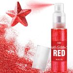 Edible Glitter Spray - 22g Edible Luster Dust Metallic Food Grade Glitter for Drinks, Cake Decorating, Baking - Edible Food Coloring Powder Shimmer Glitter for Cocktail, Icing, Candy (Red)