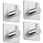 Aikzik 4 Pack of Self Adhesive Hooks, Max 8kg Load Sticky Hooks, Tea Towel Hooks, Versatile Self-Adhesive Wall Hooks for Use in Bathrooms, Kitchens, Doors, Cupboards, Bed Curtains, Towels, Key