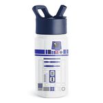 Simple Modern Star Wars Kids Water Bottle with Straw | Insulated Stainless Steel Reusable Tumbler for School, Girls, Boys | Summit Collection | 14oz | R2D2