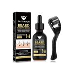 Beard Growth Kit-With Beard Derma Roller For Growth & Natural Ingredients Beard Growth Serum-Beard Grooming Kit For Men-Beard Kit For for Beard Rapid Growth and Thickening -Gifts For Men Dad Father