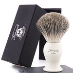 Haryali London Shaving Brush - Super Badger Shaving Brush - Shaving Cream Brush for Smooth and Soft Traditional Shaving - Black Color - Perfect with Any Shaving Cream or Shaving Soap